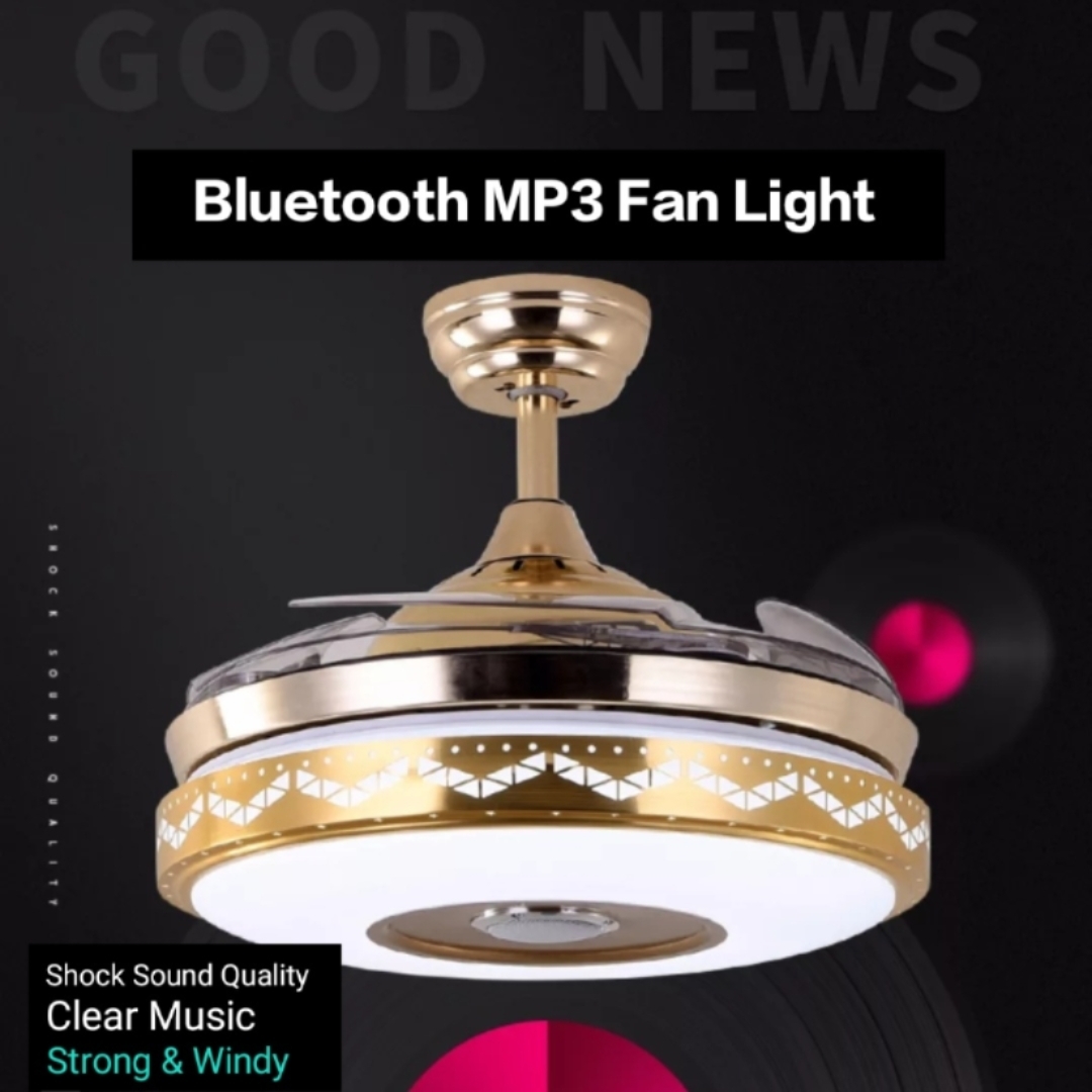 MP3 Modern Retractable Ceiling Fan Light (INSTOCK)