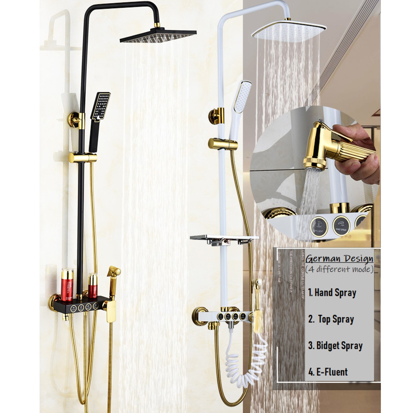 Modern European Classic Gold Series Rain Shower