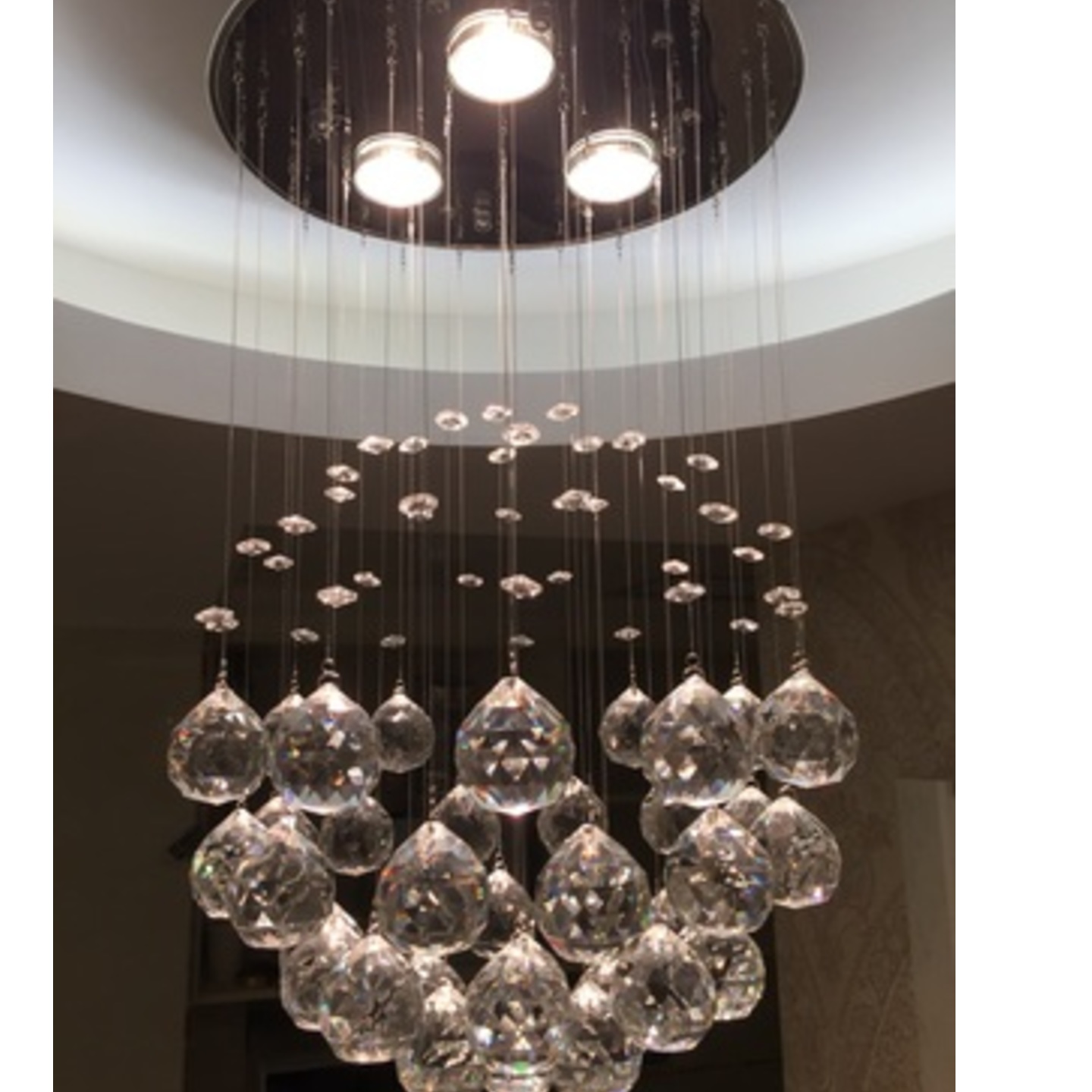 Elegant LED Clear Crystal Ball Chandelier Ceiling Light Downlight