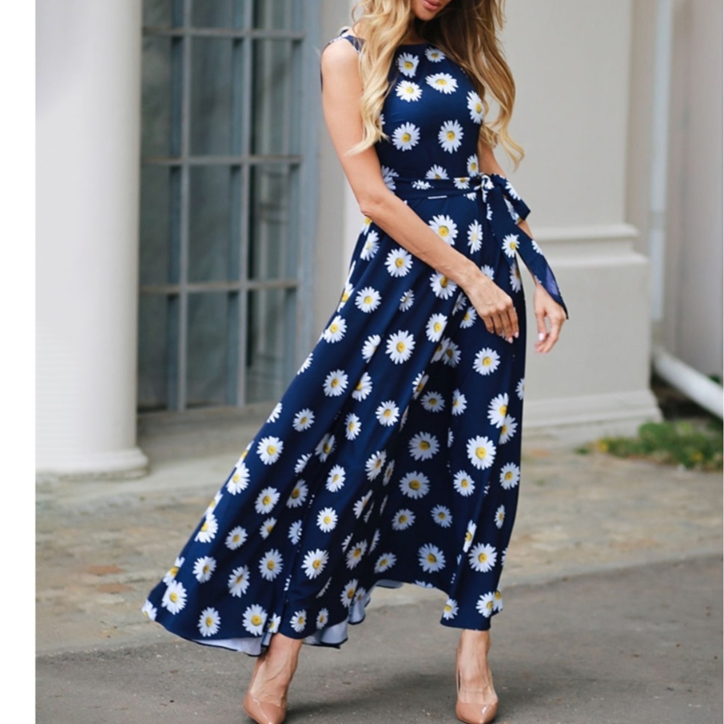 Floral Print A-line Maxi Dress