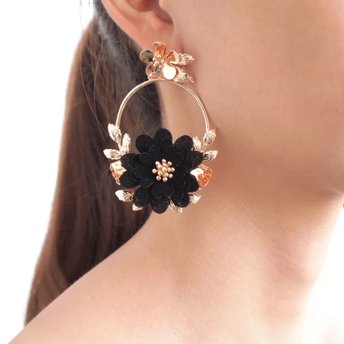 Big Round Flower Statement Earrings