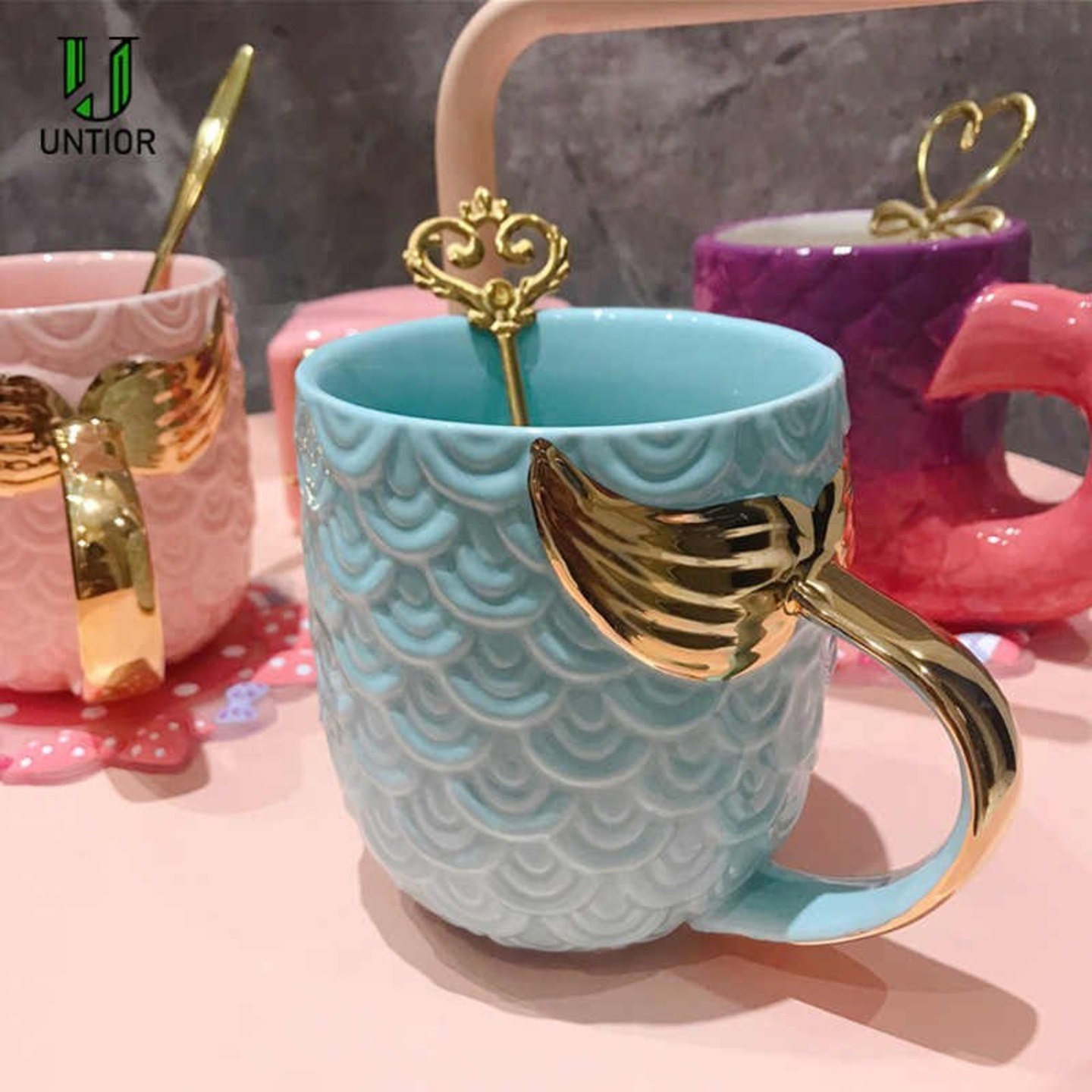 Mermaid Ceramic Mug- Mint colour