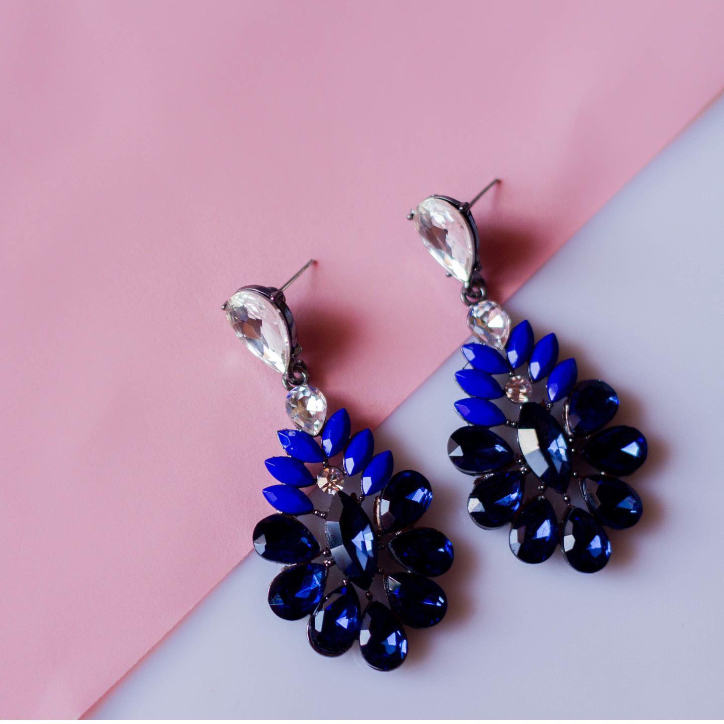 blue statement earrings 