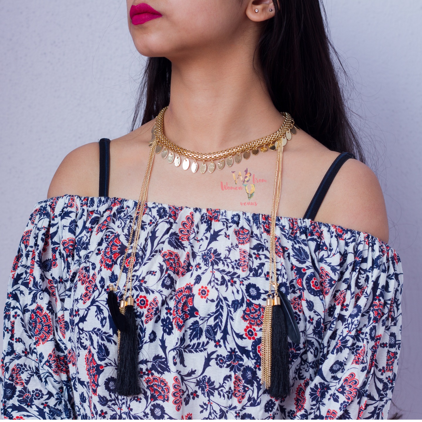 Feather n tassel necklace 