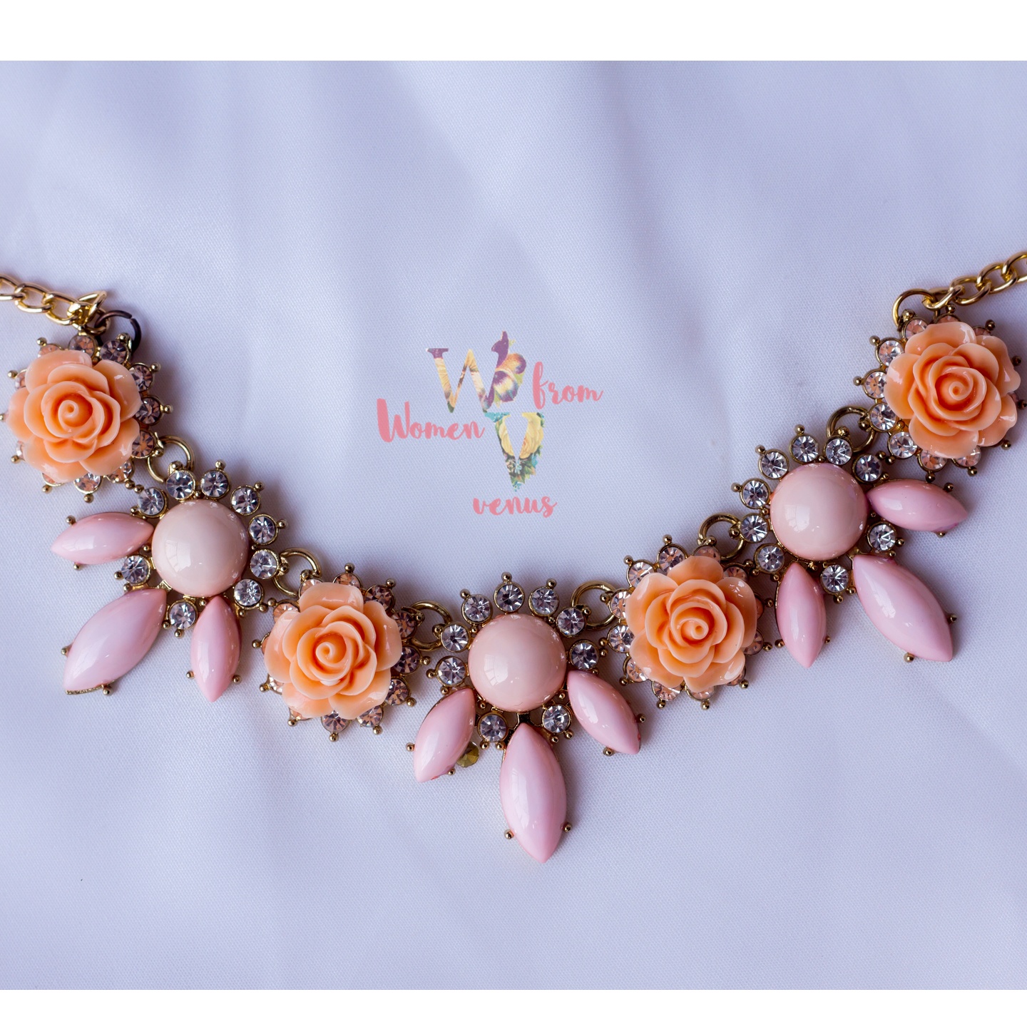 Peach flower necklace 