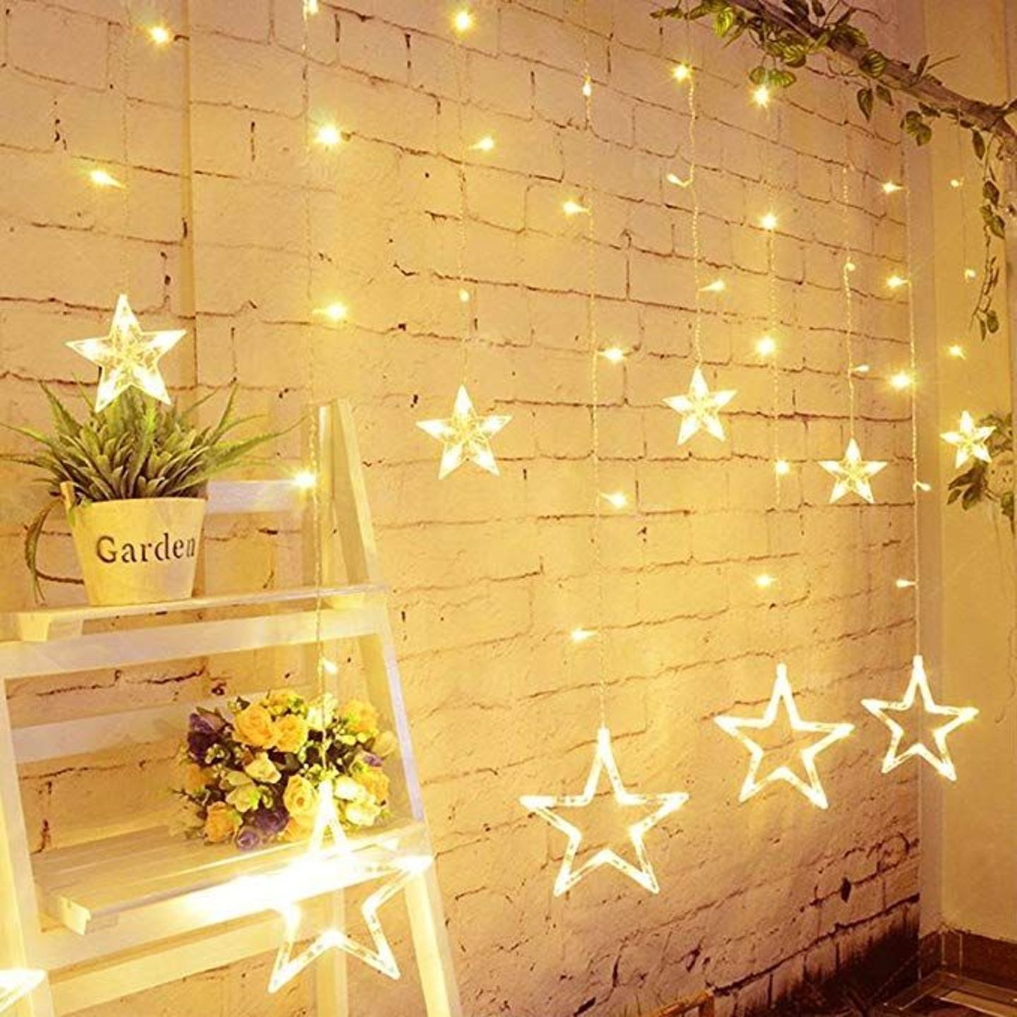 Festive star light curtain 