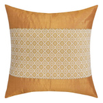 KNL White Brocade Jharokha Cushion Cover 16x16 Size