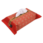 KNL Red Brocade Jharokha Tissue Box Cover