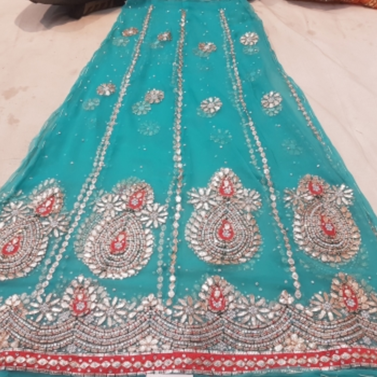 GOTAPATI WORK RAJPUTI POSHAK SEMI PURE FABRIC