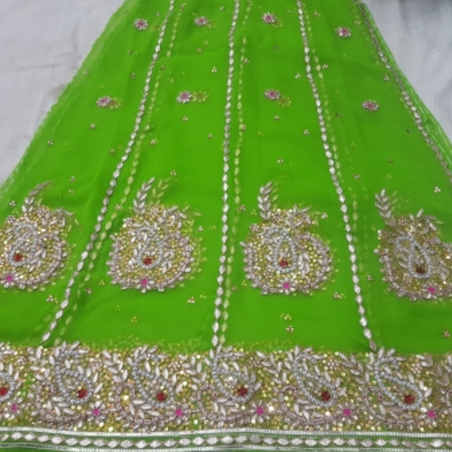 GOTAPATI WORK RAJPUTI POSHAK SEMI PURE FABRIC