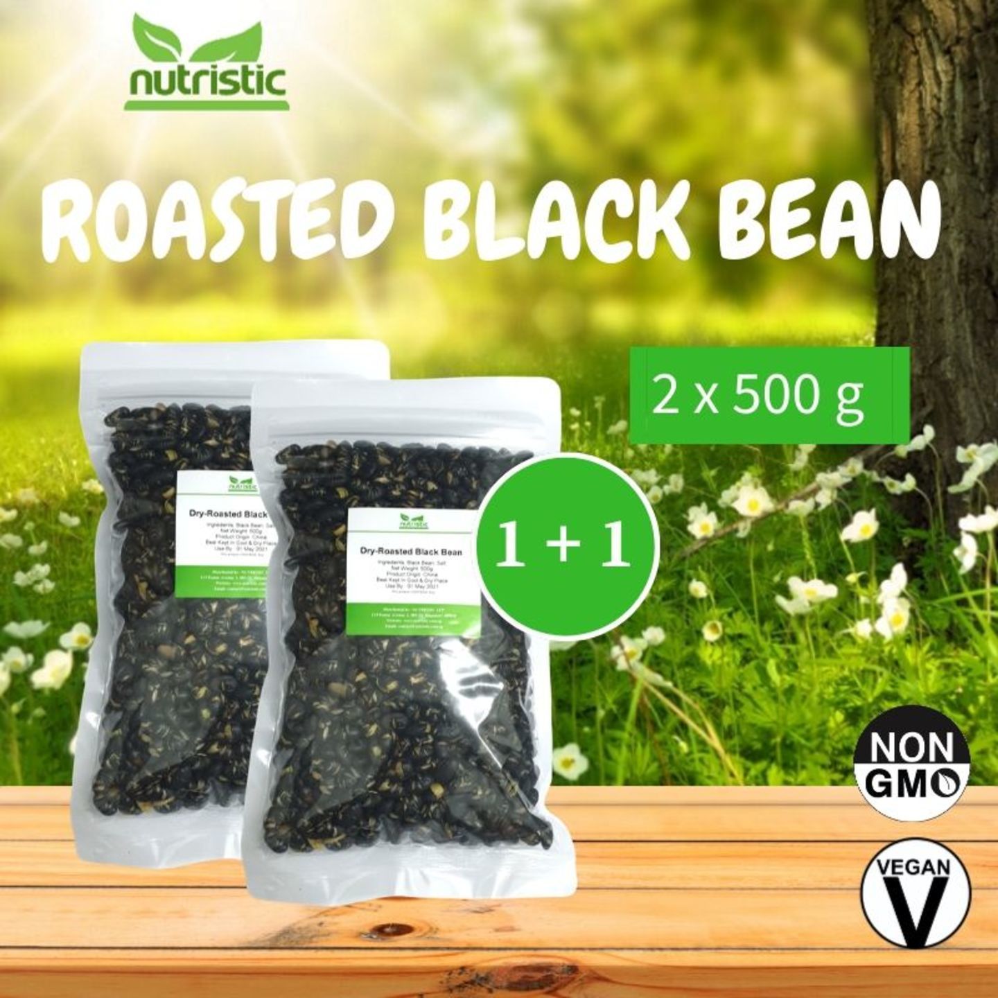Dry-Roasted Black Beans 500g x2 - Value Bundle 1+1
