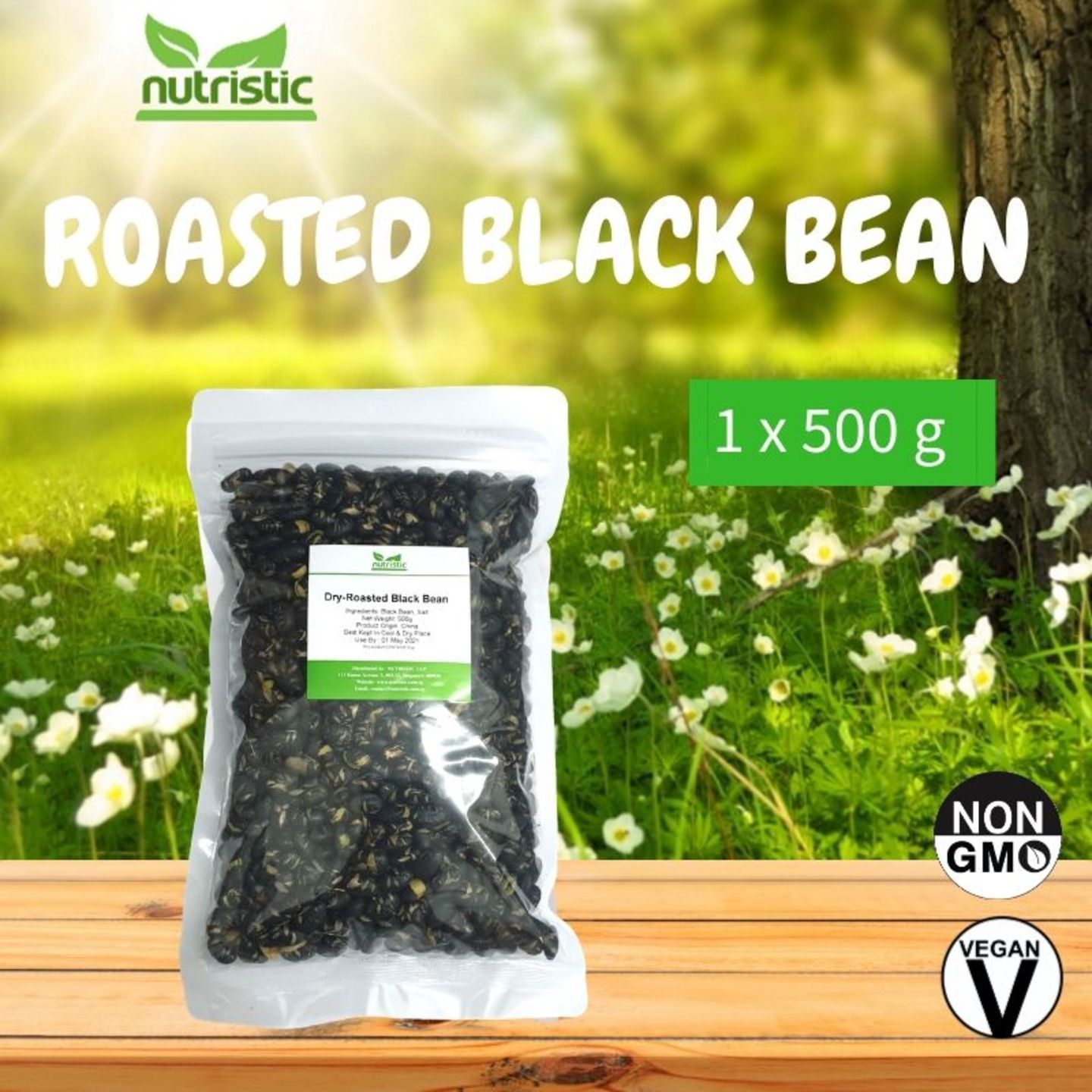 Dry-Roasted Black Beans 500g - Value Pack