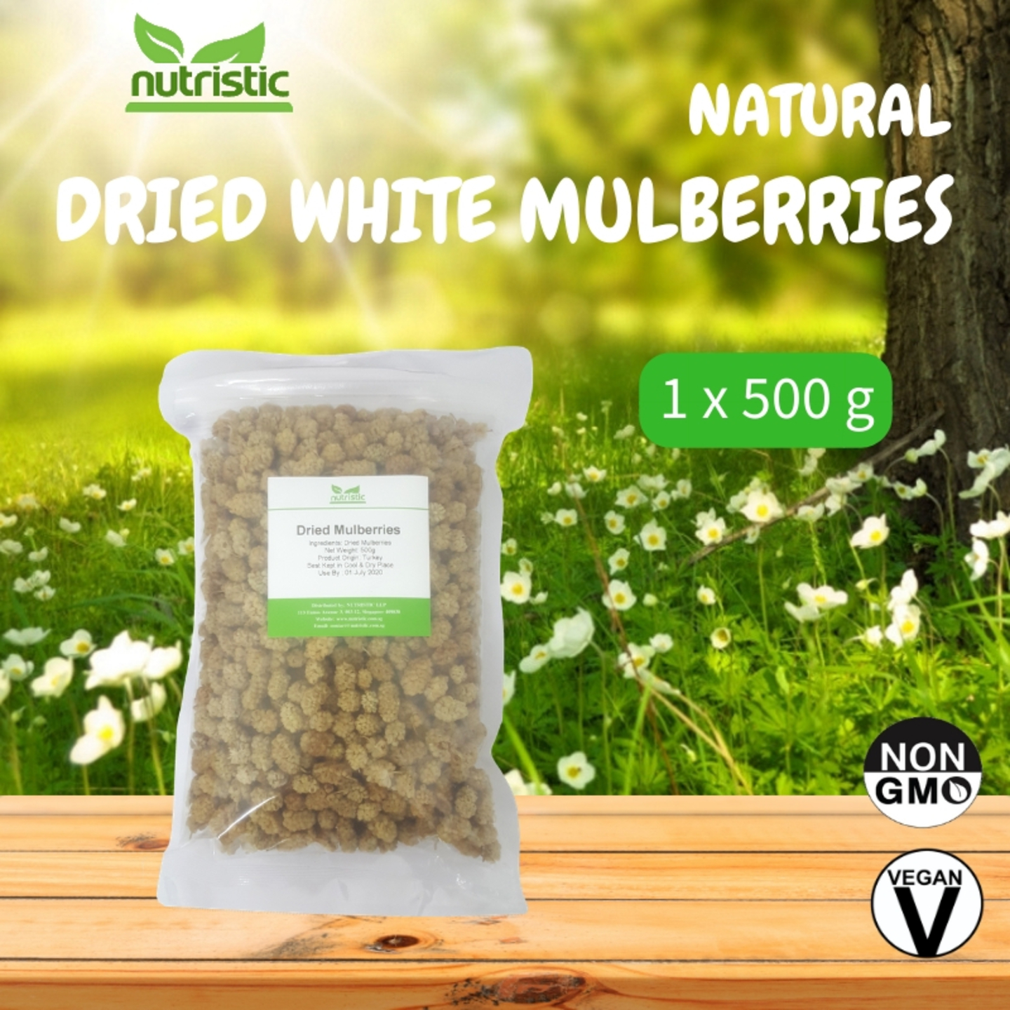 Natural Dried White Mulberries 500g