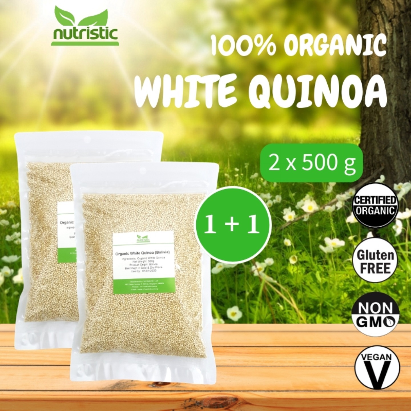 Organic White Quinoa 500g x2 - Value Bundle 1+1