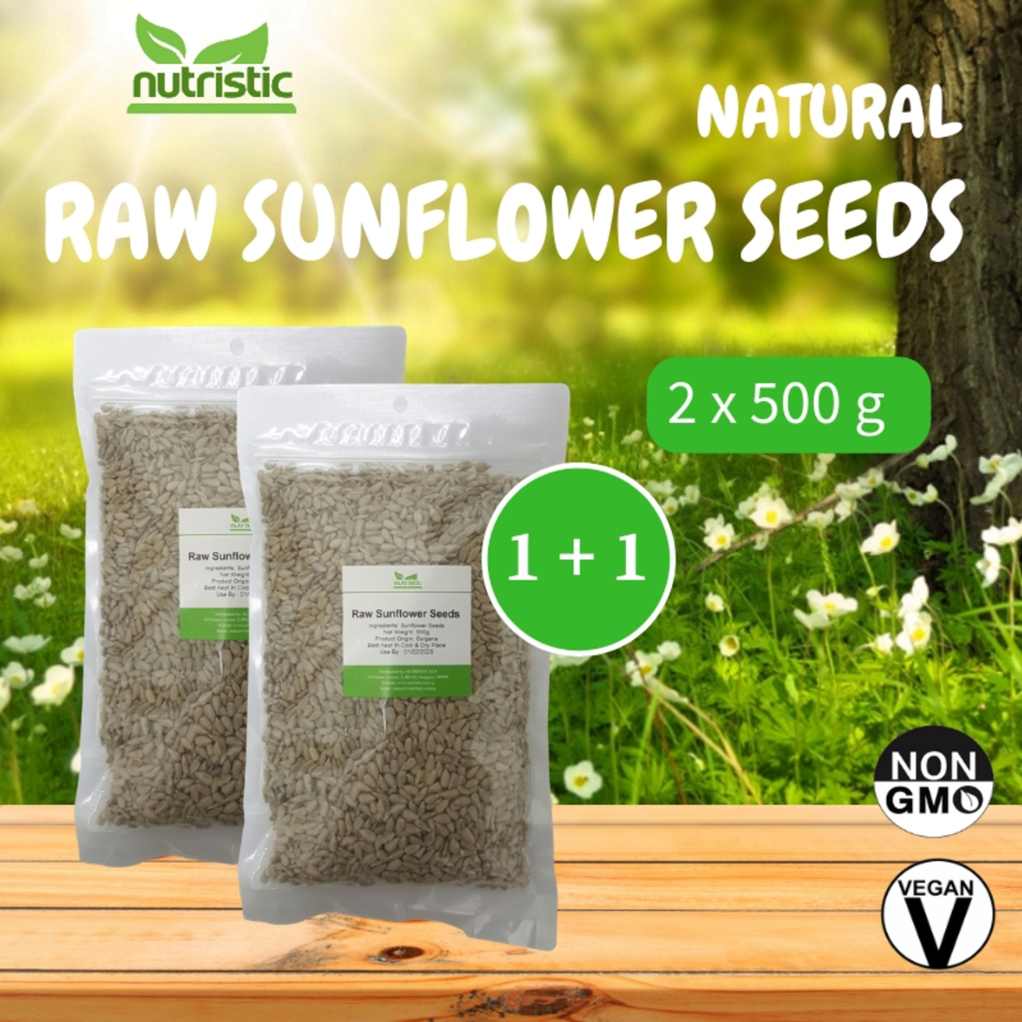 Natural Raw Sunflower Seeds 500g x2 - Value Bundle 1+1