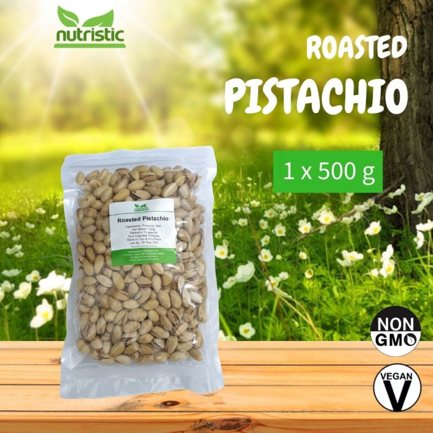 Roasted Pistachio Salted & Unbleached 500g - Value Pack