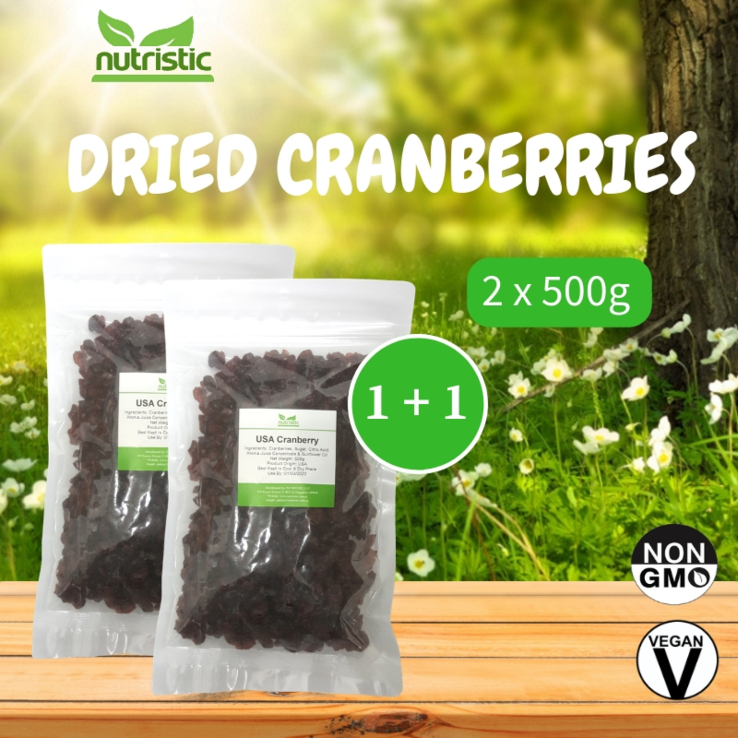 Dried Cranberries 500g x2 - Value Bundle 1+1