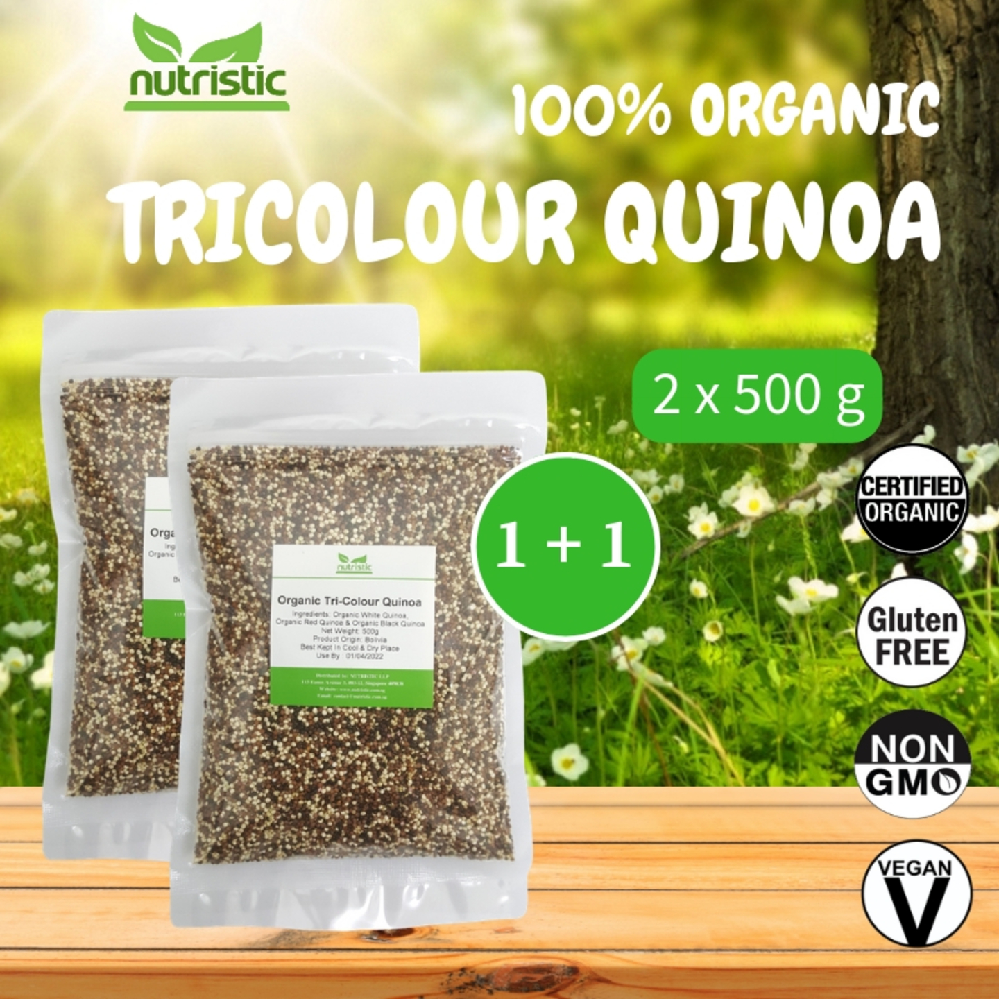 Organic Tricolour Quinoa 500g x2 - Value Bundle 1+1