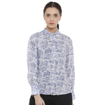 Double TWO Purple Printed Classic Fit Women's Shirt
