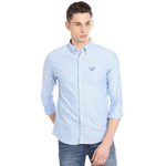 Bar Harbour Men Solid Casual Sky Blue Shirt