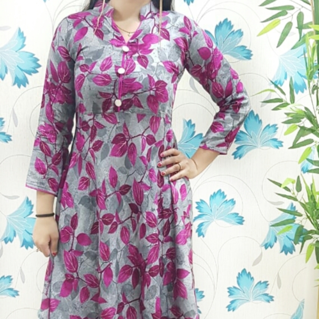 Foil Printed Rayon Kurti