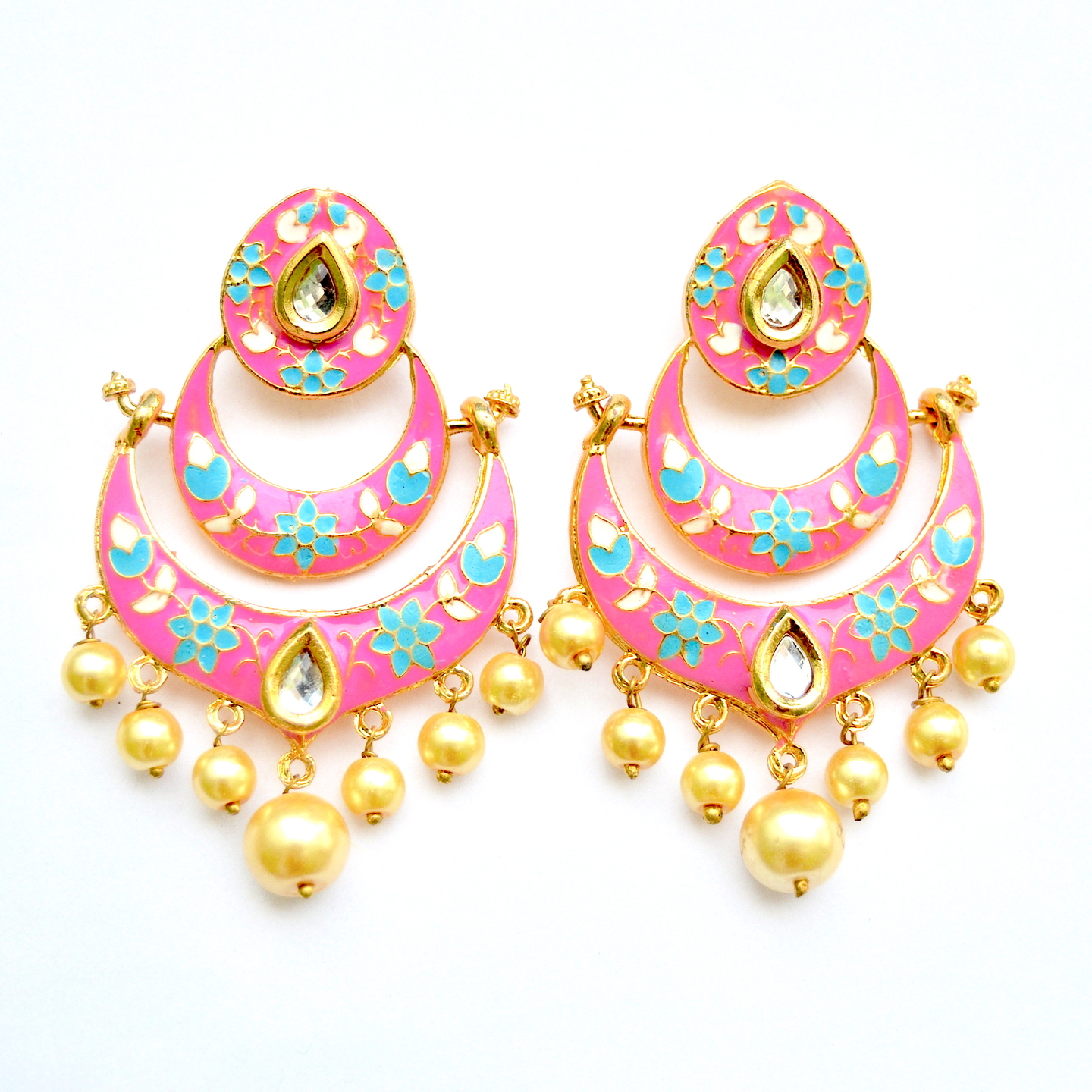 Candy Pink Pearl Drop Earrings