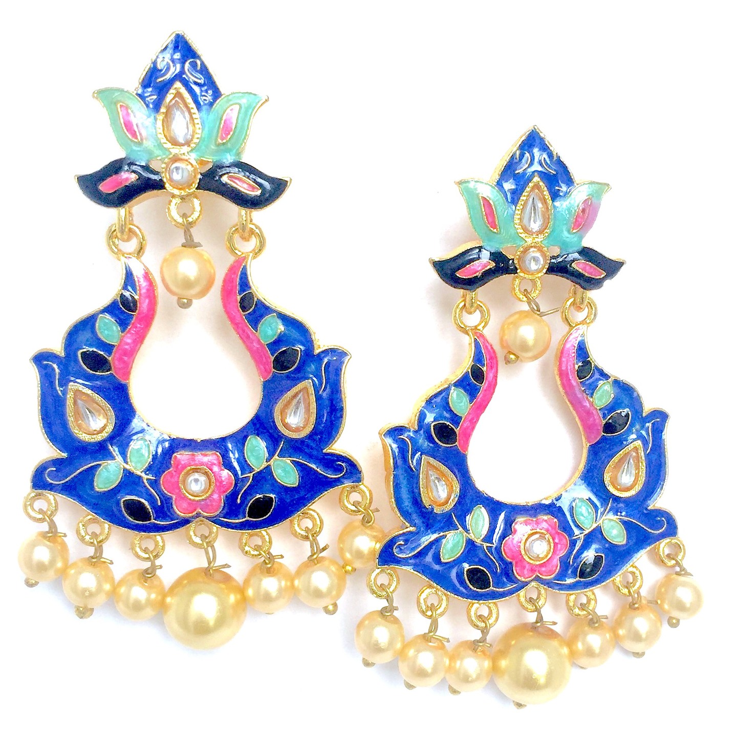 Blue Paradise Meenawork Earrings