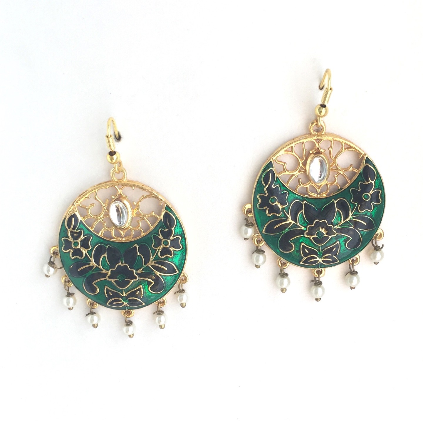 Black and Green Designer Earrings