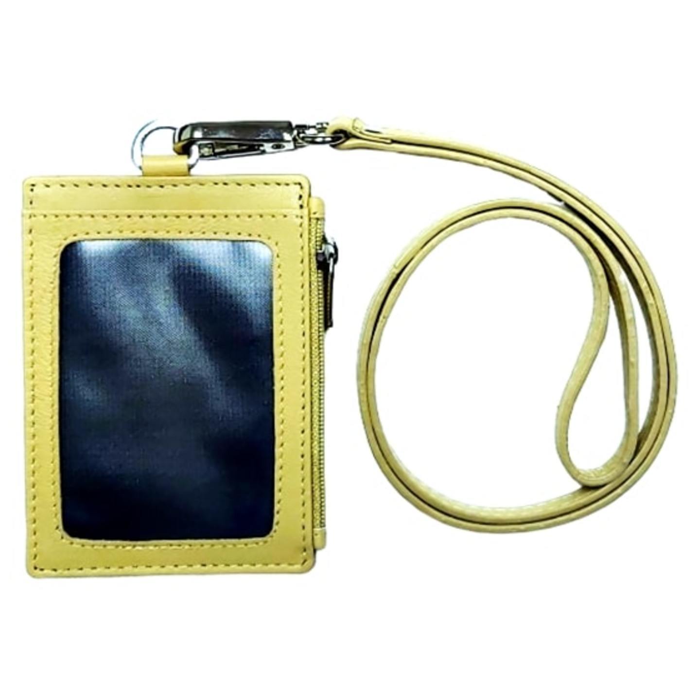 Omni ID , Card & Coin Holder with Lanyard , Col Beige