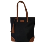 Berlin Nylon with leather Trims- Black