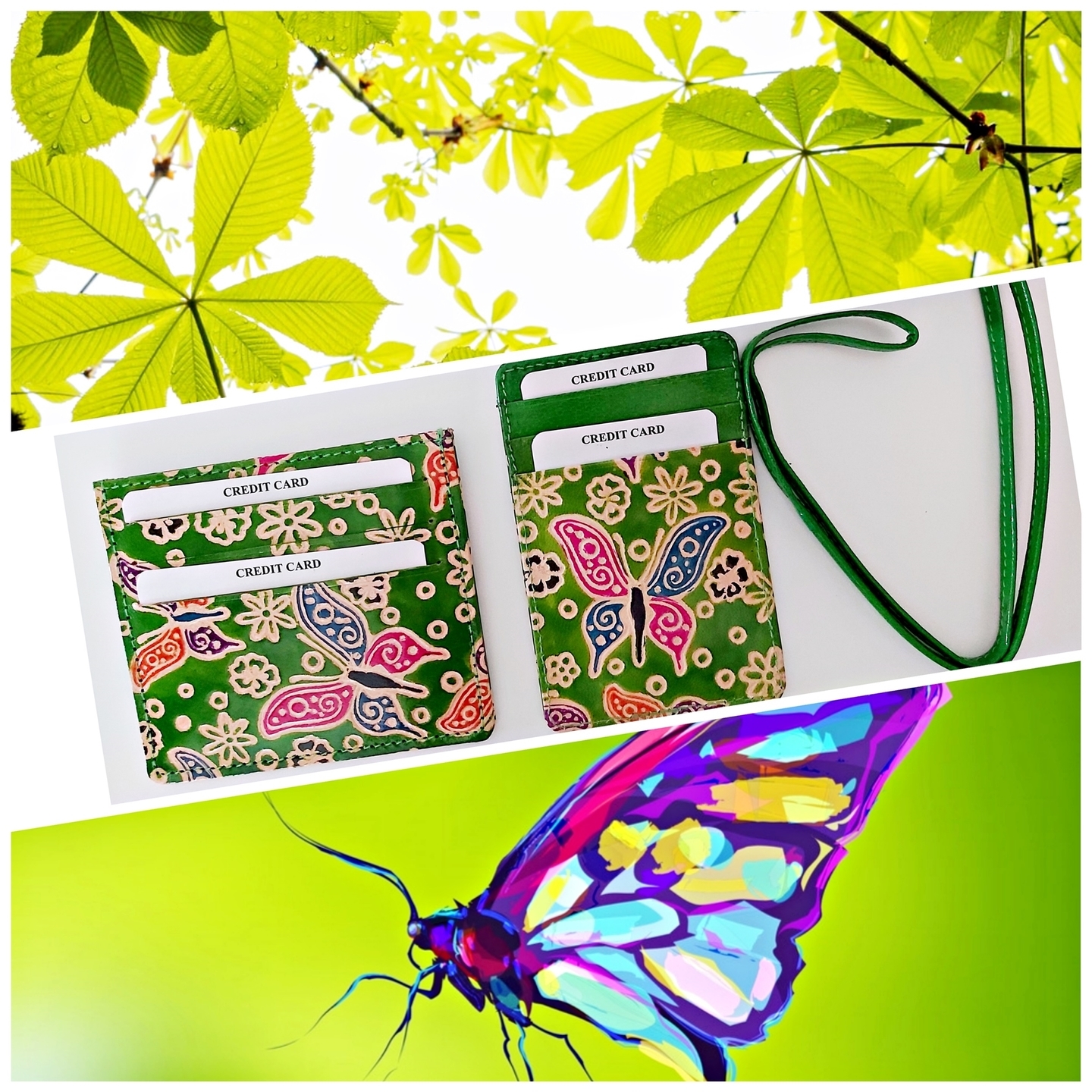 Eco Trends Card Holder & ID Holder Lanyard Set - Green