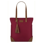 Berlin Leather Accents Tote Maroon