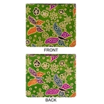 Eco Trends Handpainted Leather Cardholder Butterfly Green