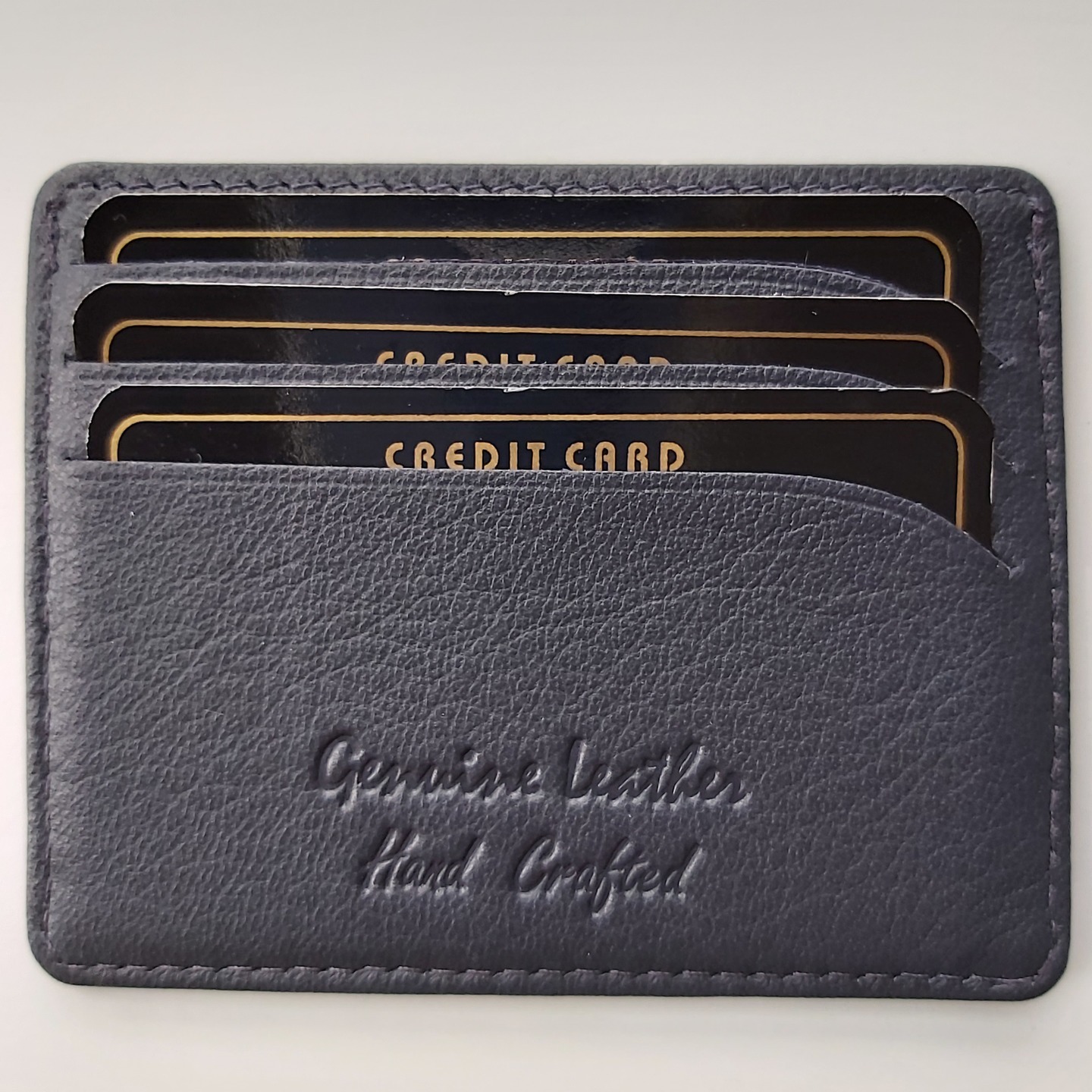 Card Holder in Leather- Navy