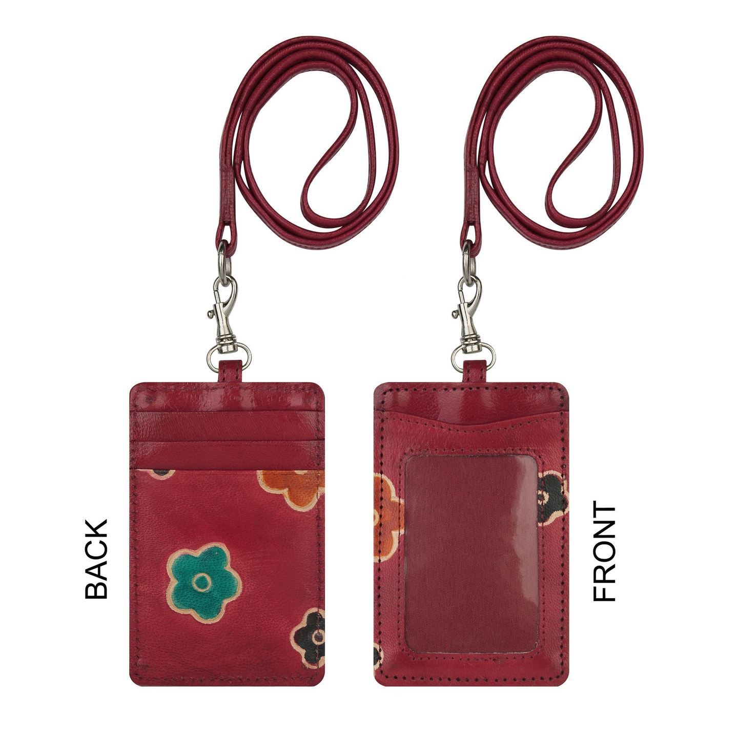 Eco Trends Handpainted Leather Cardholder Sakura Red