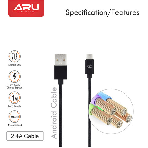 ARU Nylon Braided Android Cable