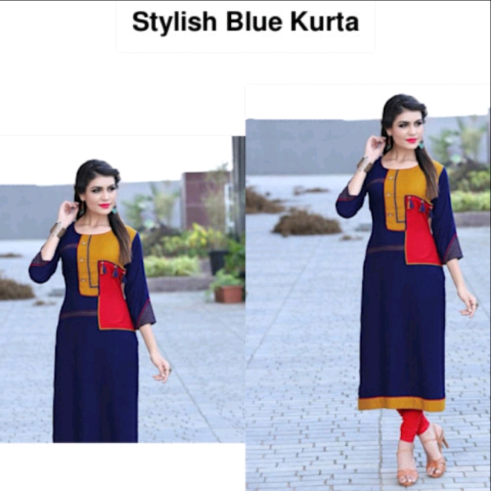 Styles  blue. Kurta