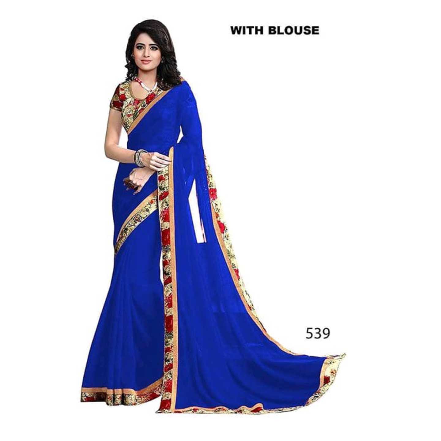 *Saree Blue Printed Art Silk Saree* Product Id - 143841145