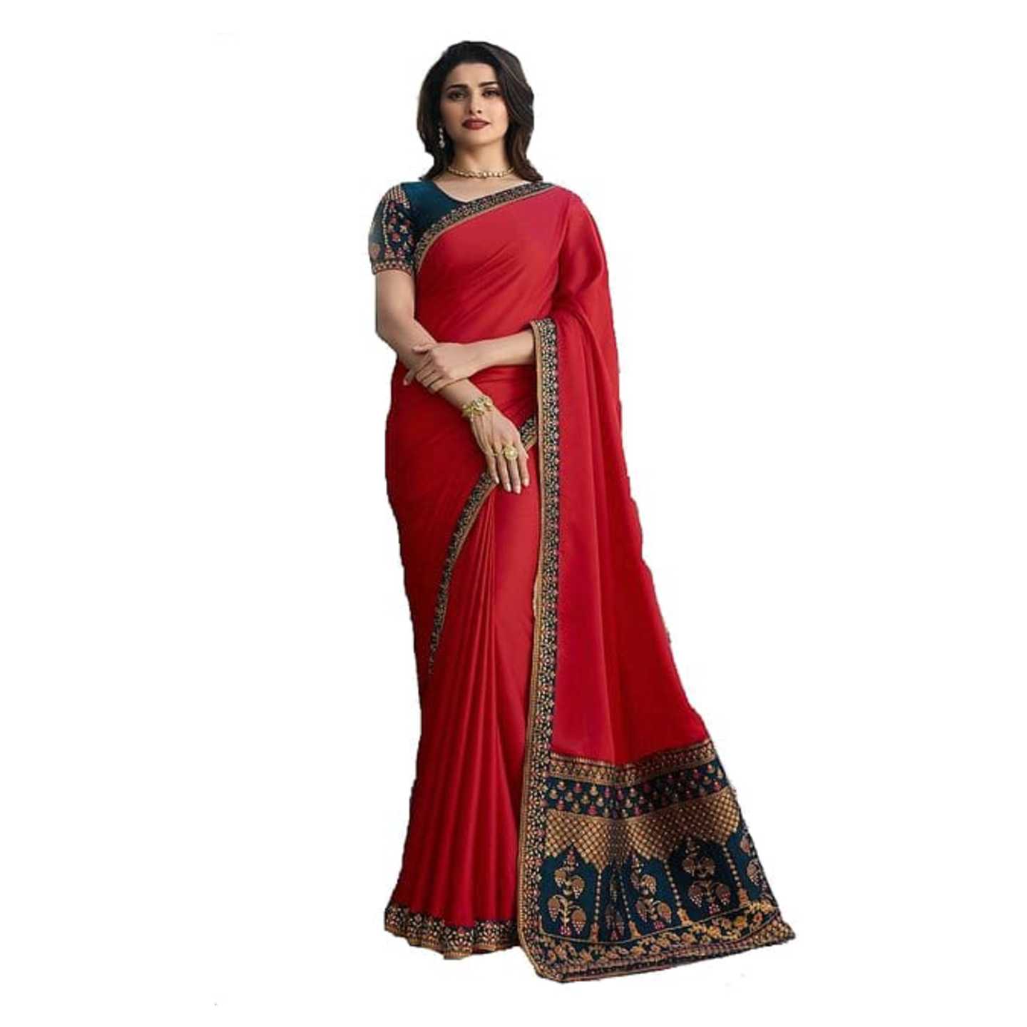 *Sana Silk Embroidered Saree With Blouse Bollywood Designer Jequard Saree* Product Id - 143841380