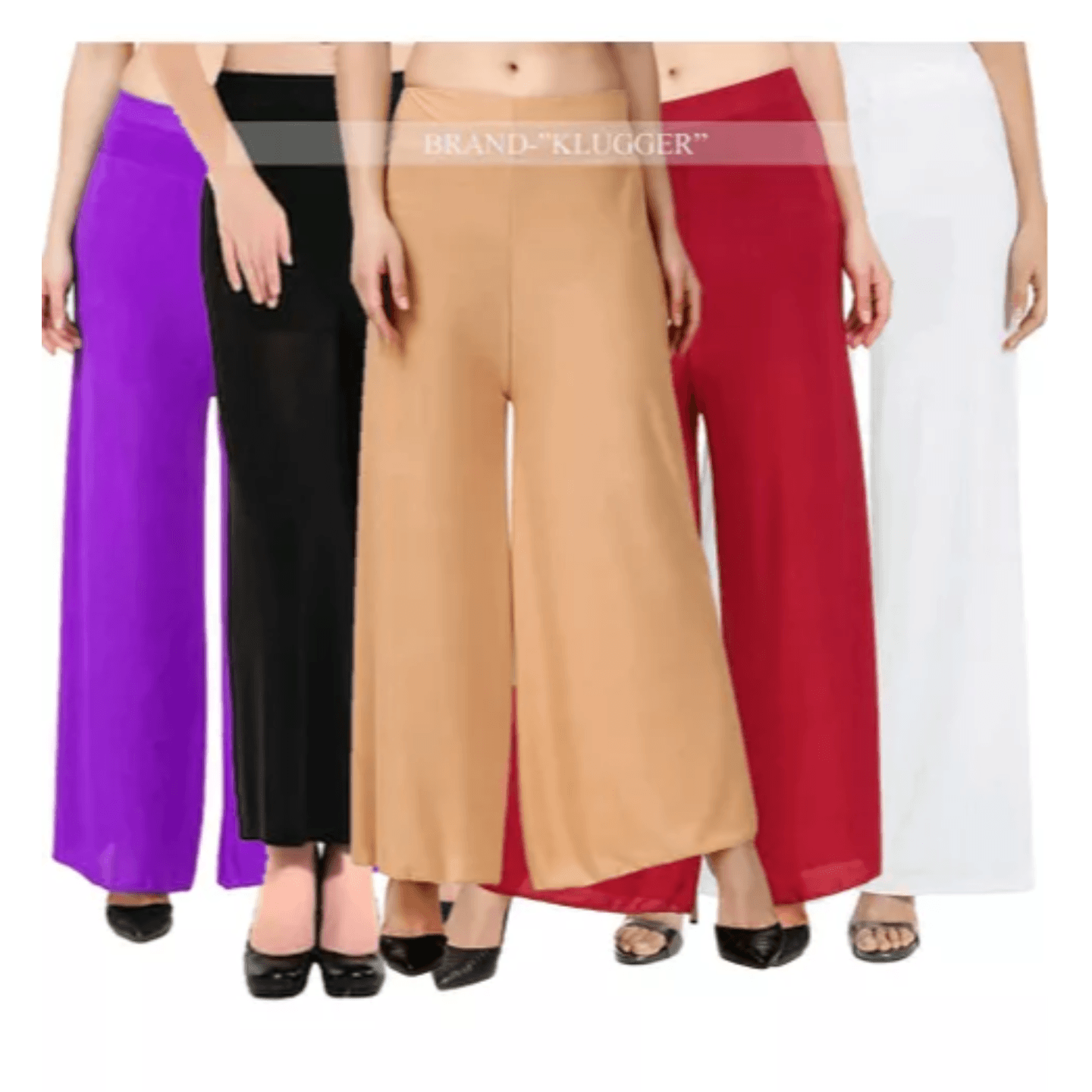 LBTADPL01 Klugger Lycra Palazzo Pant Combo Pack 5