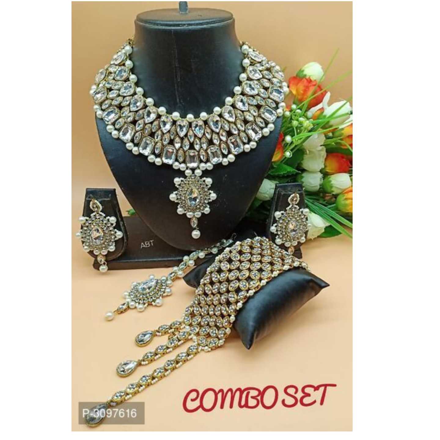 Trendy Alloy Kundan Jewellery Set