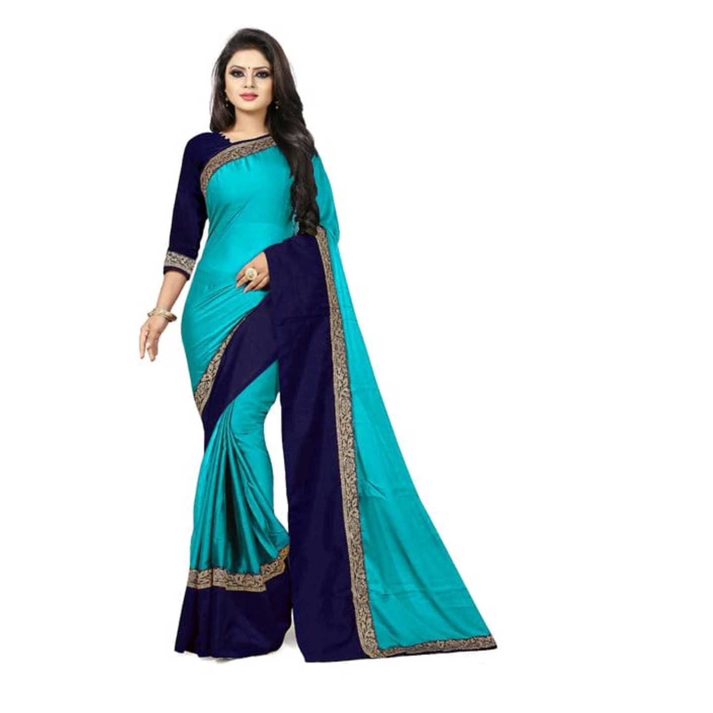 *Multi Color Georgette Jacquard Lace Saree With Blouse(ishita)* Product Id - 143455595