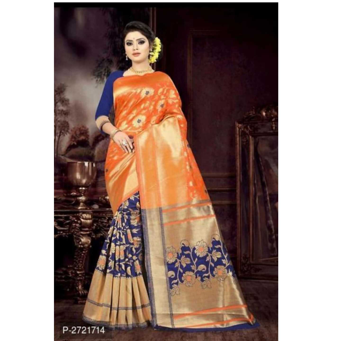 Designer Banarasi Silk Sarees with Blouse Piece
