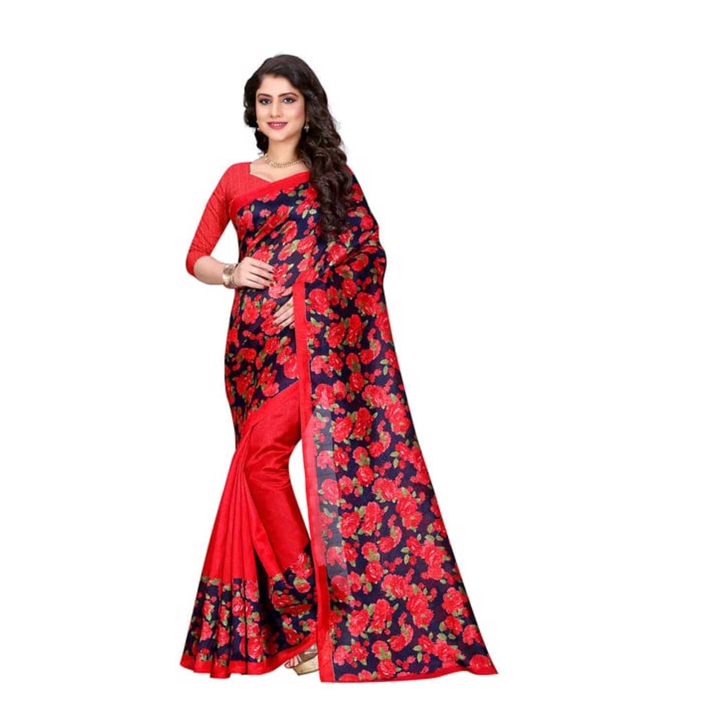 Red Bhagalpuri Silk Self Design Saree With Blouse* Product Id - 143865935