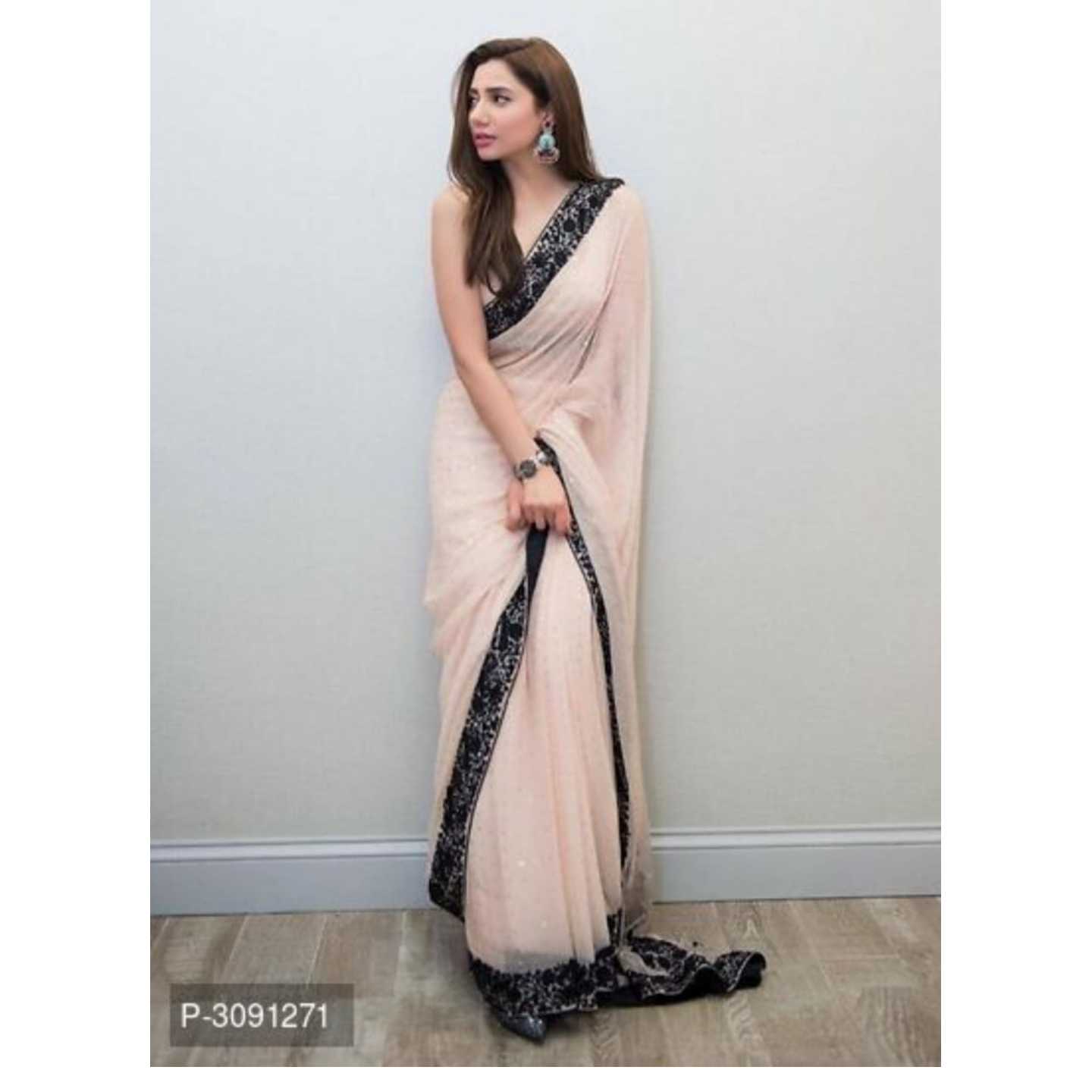 Bollywood Inspired!!: Embroidered Designer Georgette Sarees With Blouse Piece