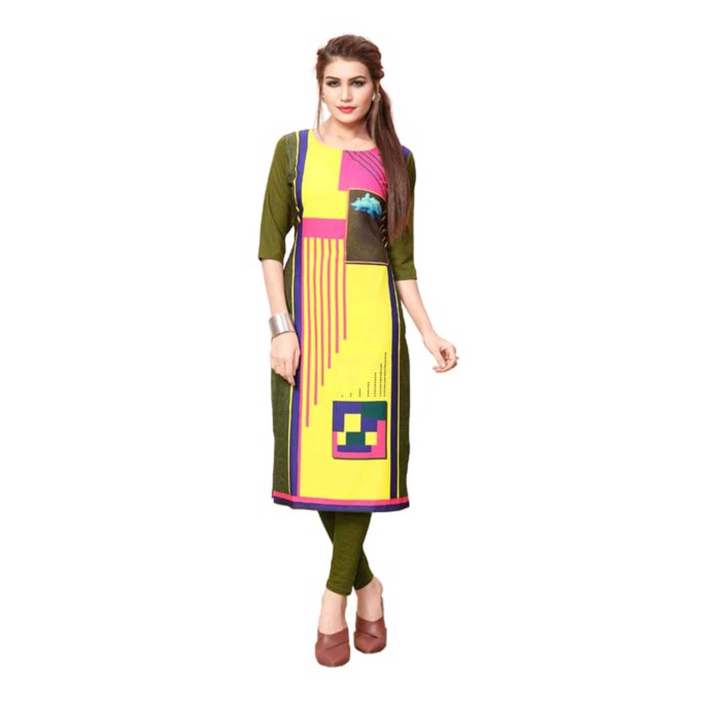 Crepe Straight Cut Kurti* Product Id - 145295301