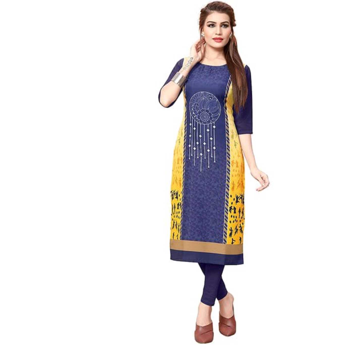 Women's Digital Printed American Crepe Straight Cut Kurti102* Product Id - 145266632