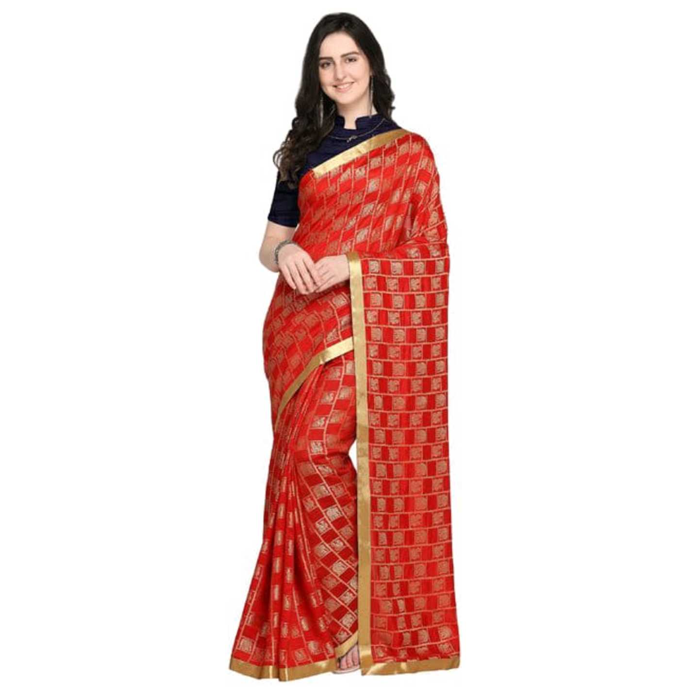 Red Art Silk Woven Design Design Saree* Product Id - 145286512