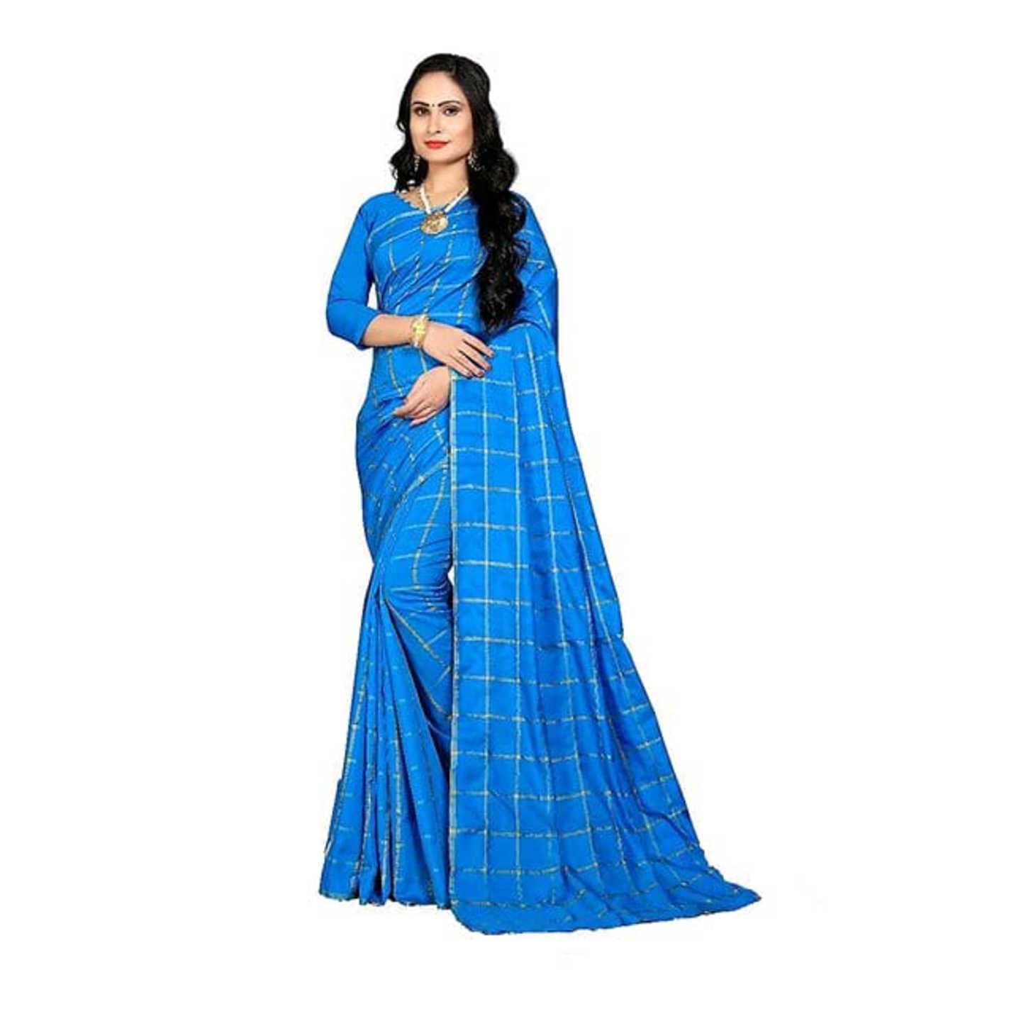 *Bollywood Designer Blue Silk Party Wear Saree With Blouse* Product Id - 143841486