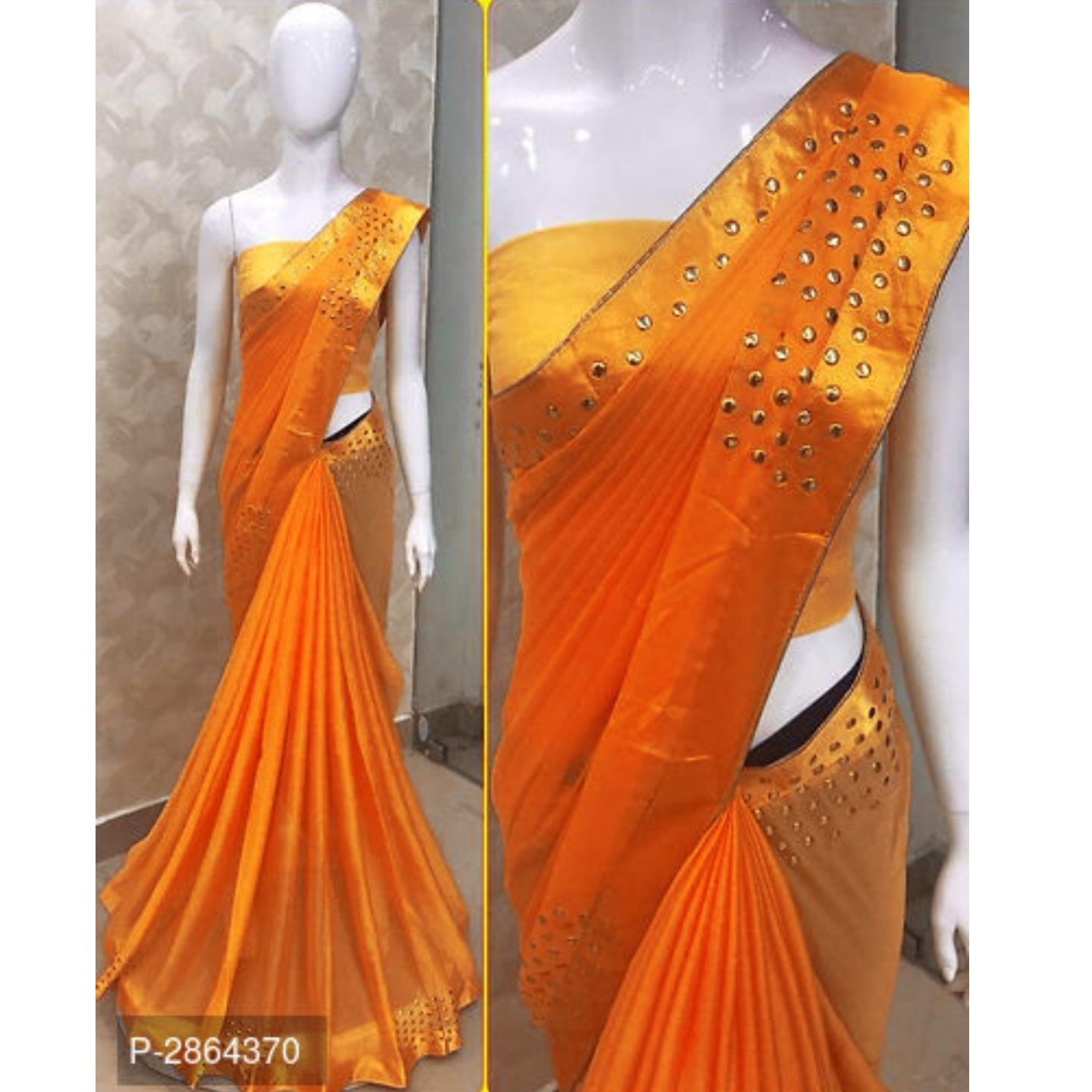 Embellished Stone Work Georgette Sarees With Blouse Piece